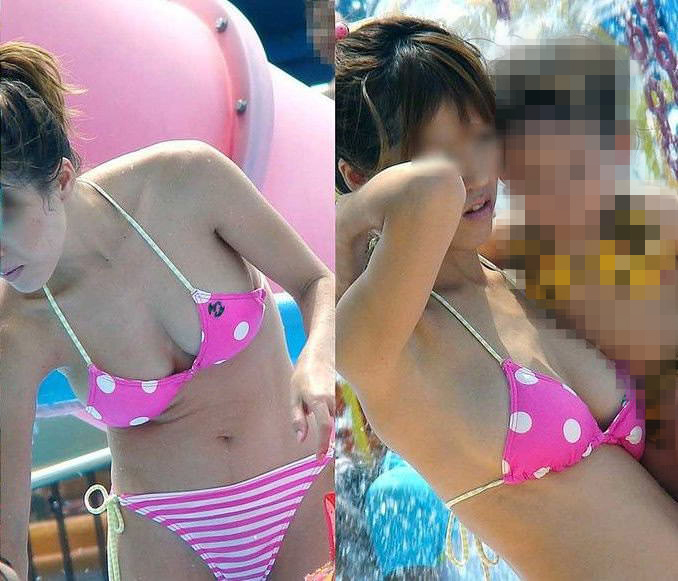 【子連れママ水着エロ画像】これが産後体型！子連れママのドスケベボディがまる見えな過激ビキニｗｗｗｗｗ その2